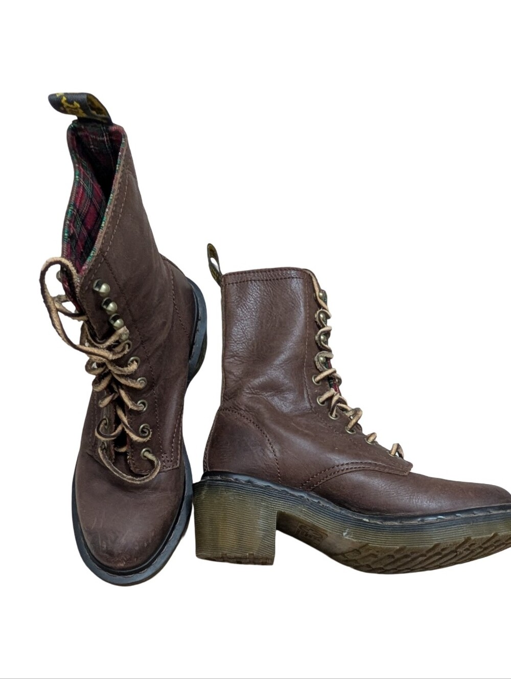 Vintage Dr. Martens Casey lace-up heeled boots in brown leather EU 37 - Picture 5 of 12